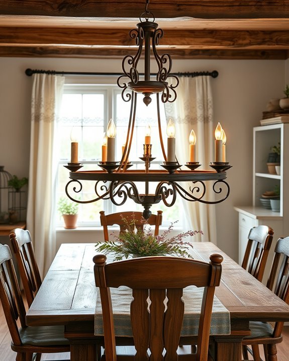 rustic candlelit dining ambiance