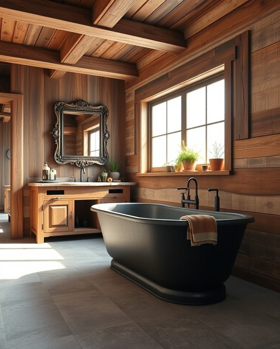 rustic charm in bathrooms