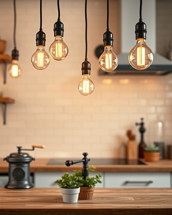 rustic charm with edison bulbs