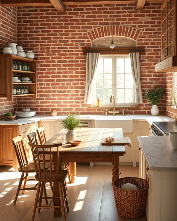 rustic charm with exposed brick
