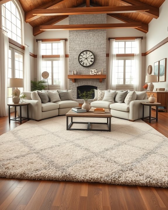 rustic charm with layered rugs