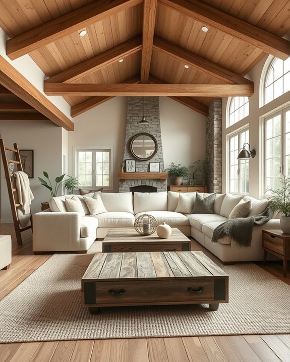 rustic charm with wooden beams