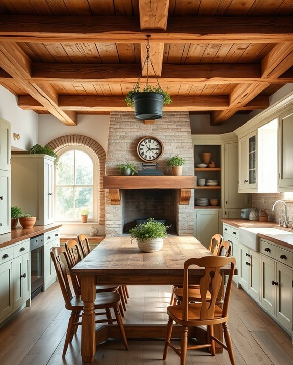 rustic charm wooden beams