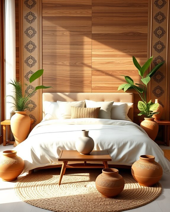 rustic clay pots decor