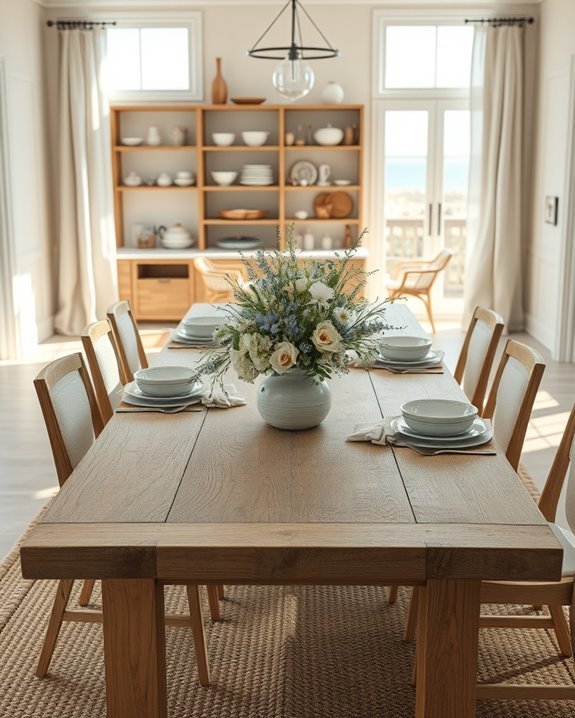 rustic coastal dining centerpieces