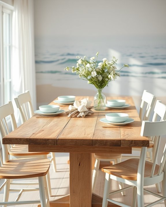 rustic coastal dining tables