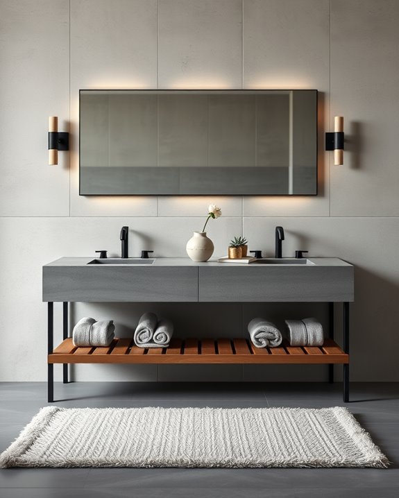rustic concrete vanity design
