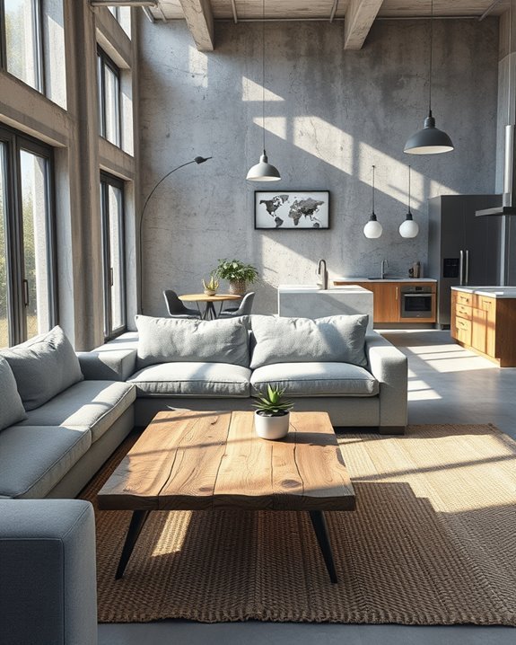 rustic concrete wall aesthetics