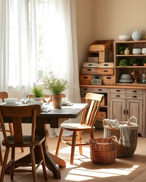 rustic crates for organization