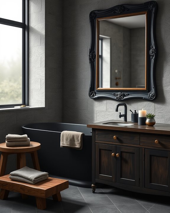rustic dark bathroom elegance