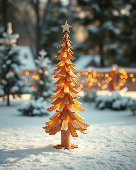 rustic diy wooden trees