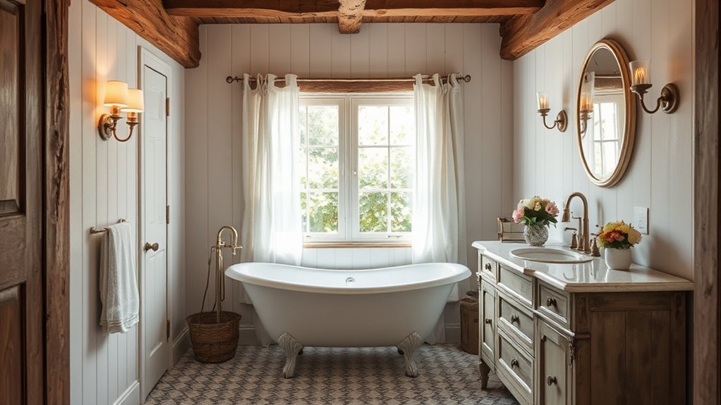 rustic elegant farmhouse bathrooms