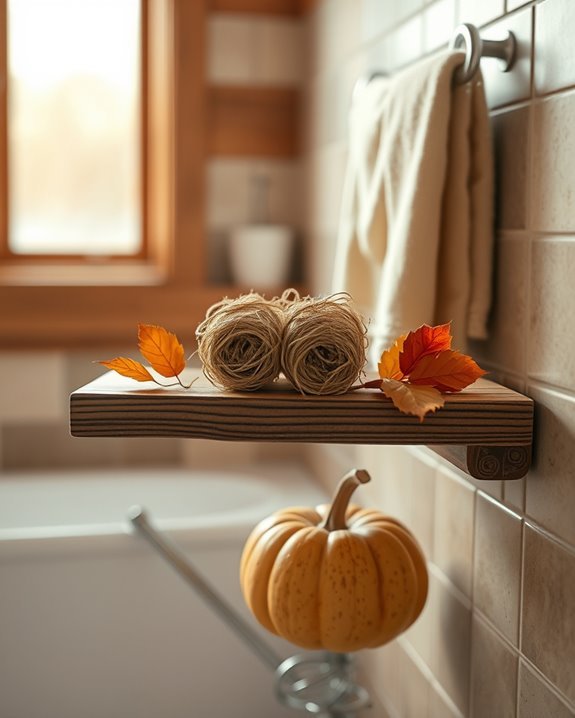 rustic fall bathroom decor