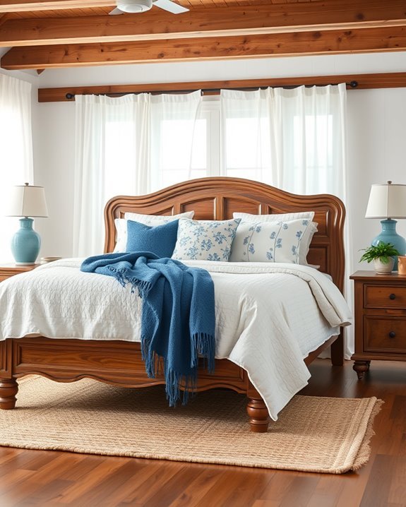 rustic farmhouse with blue