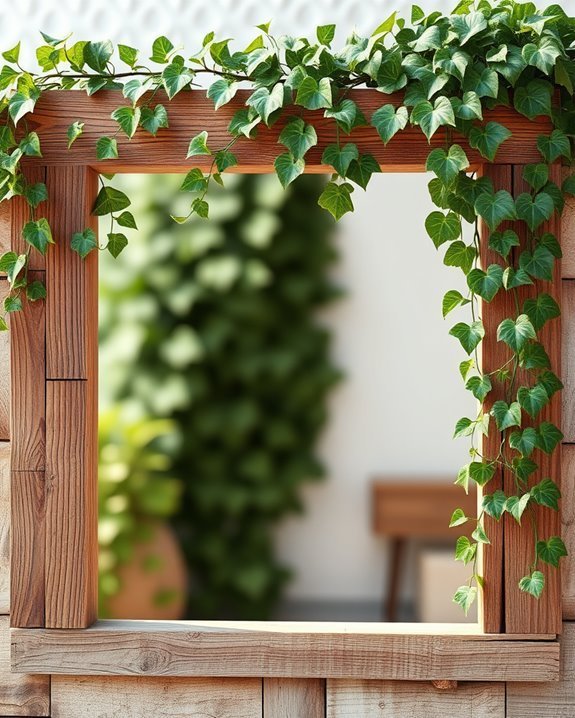 rustic frame with vines