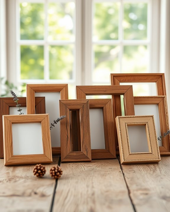 rustic frames enhance decor