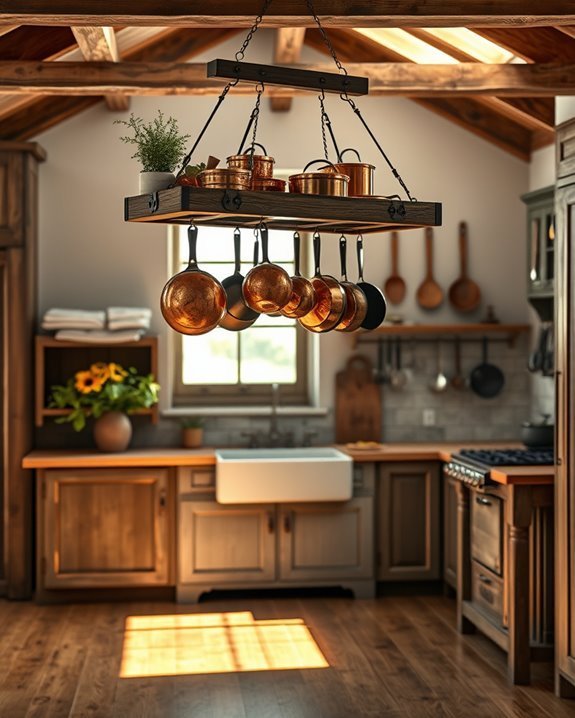 rustic handcrafted pot racks