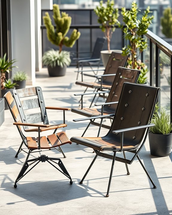 rustic industrial balcony chairs