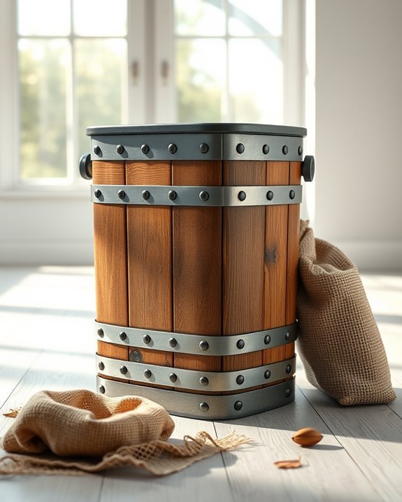 rustic industrial charm bin