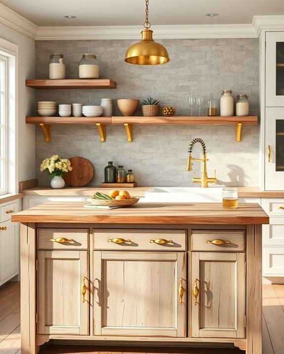 rustic kitchen gold accents