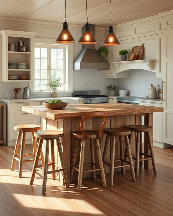 rustic kitchen island installation