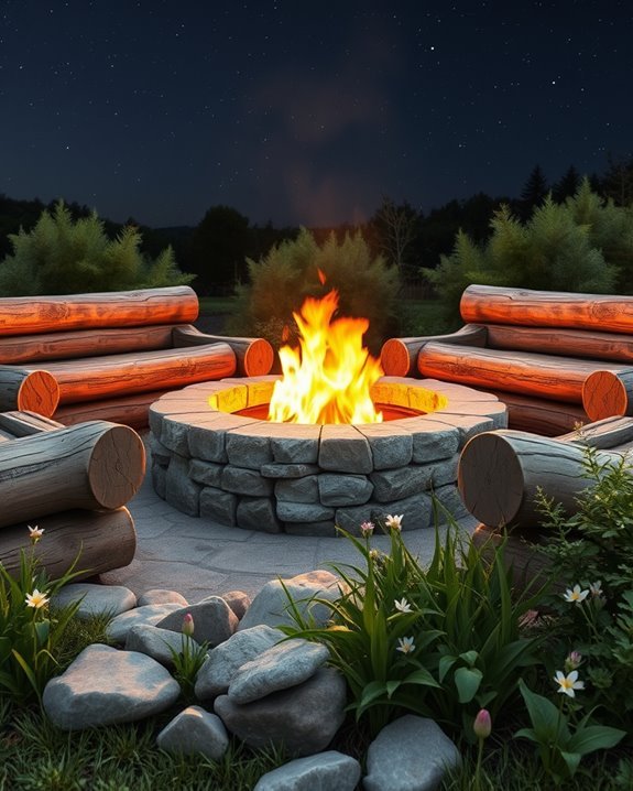 rustic log seating charm