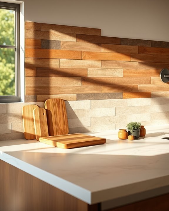 rustic natural materials backsplash