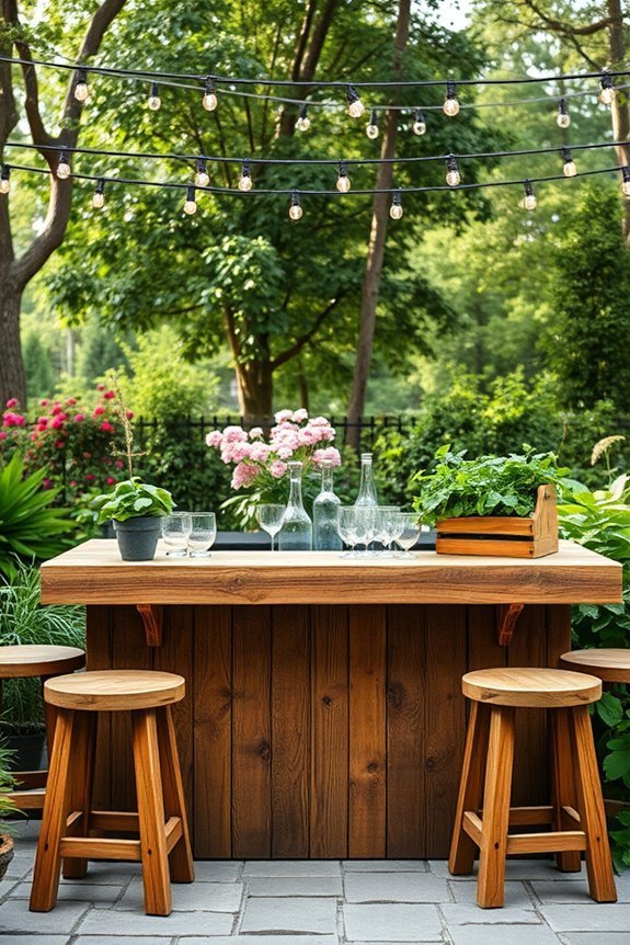 rustic outdoor bar creation