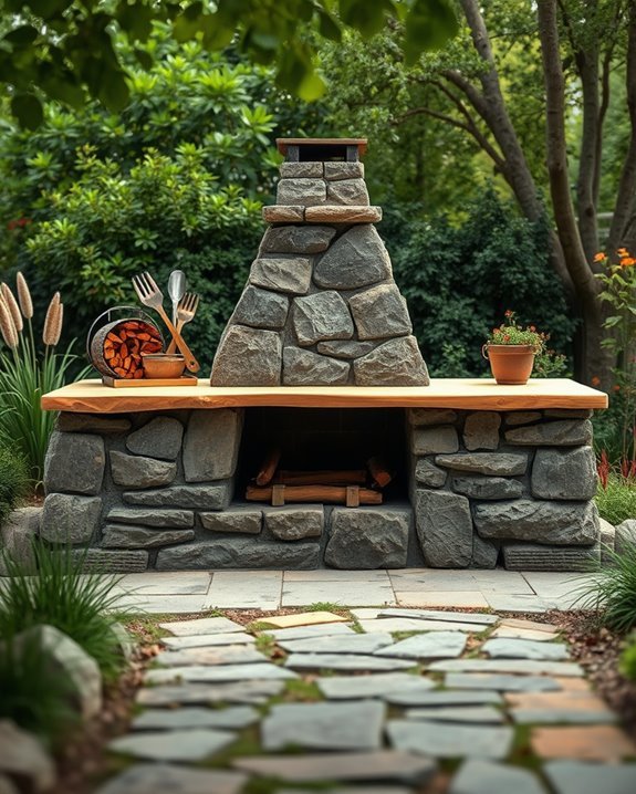 rustic outdoor cooking area