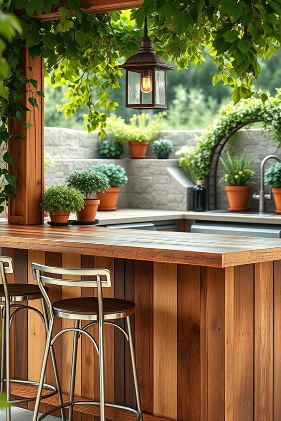 rustic outdoor entertaining space