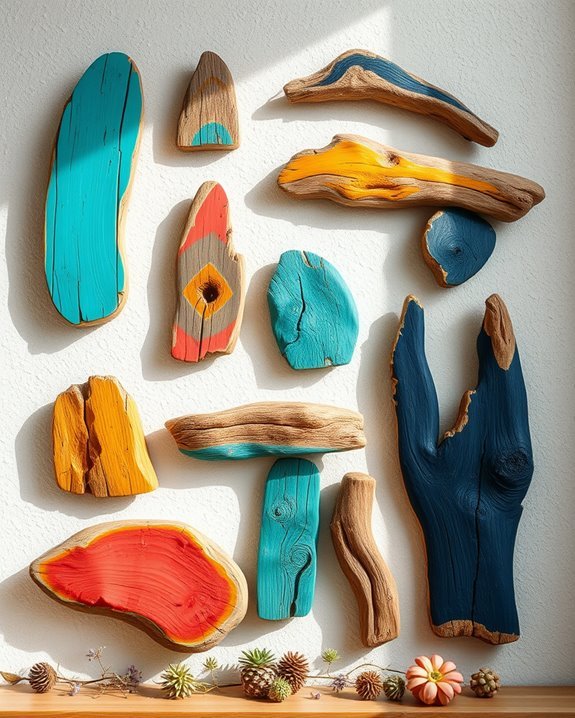 rustic painted driftwood art