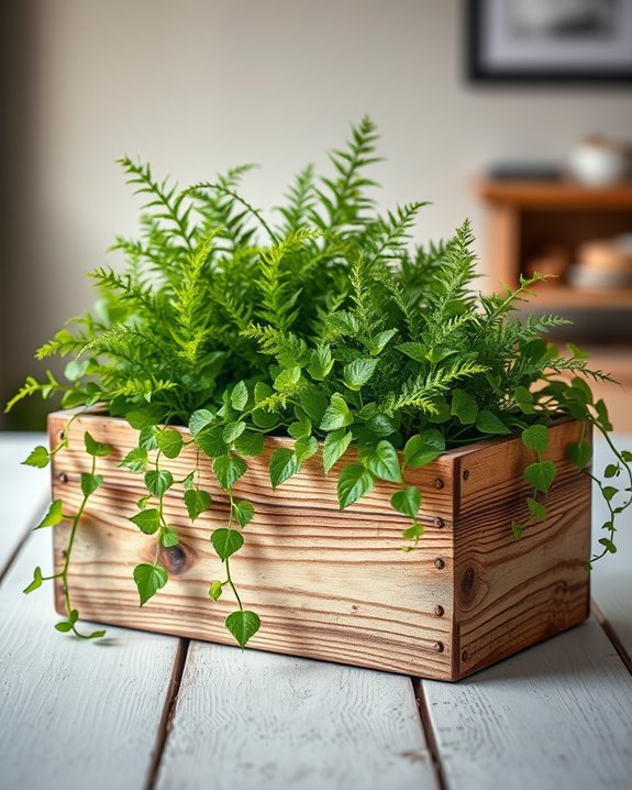 rustic planters enhance gardens