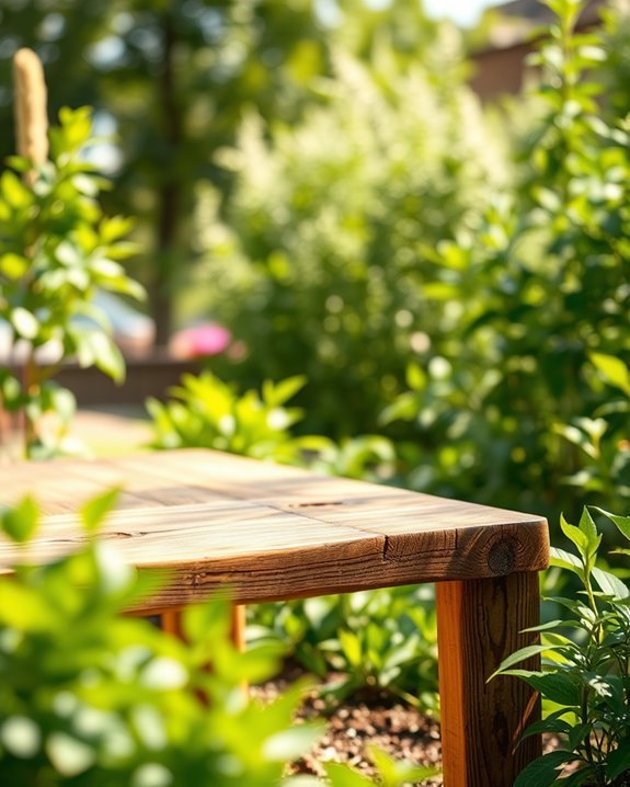 rustic reclaimed wood bench