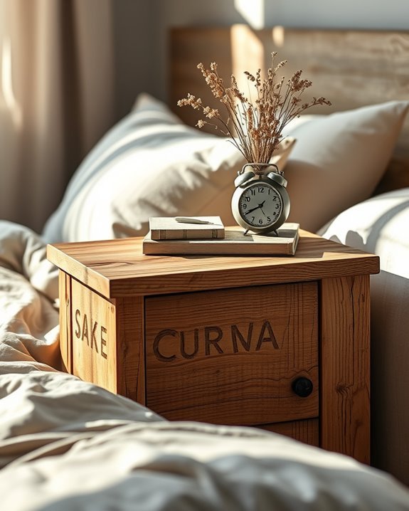 rustic reclaimed wood nightstand