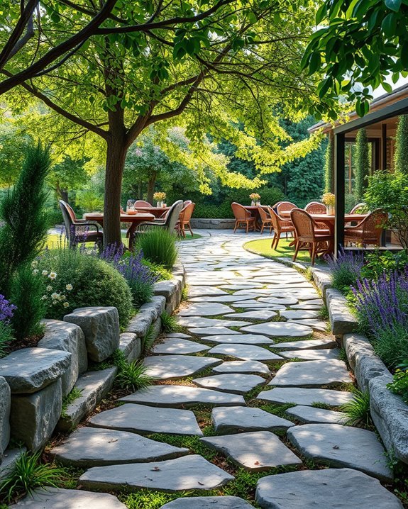 rustic stone garden pathways