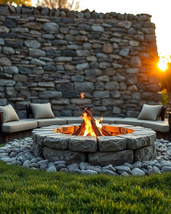 rustic stone wall backdrop