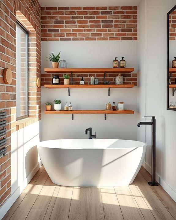 rustic storage bathroom design