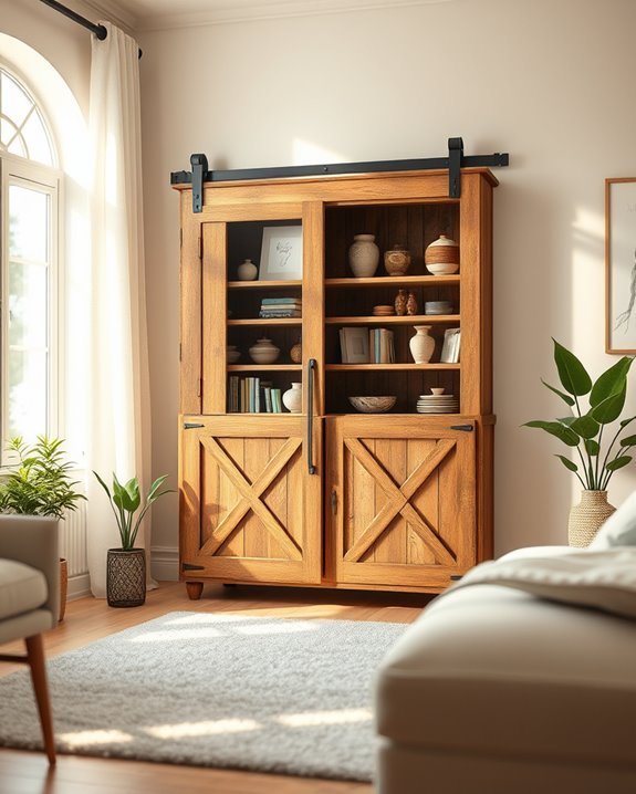 rustic storage solution cabinet