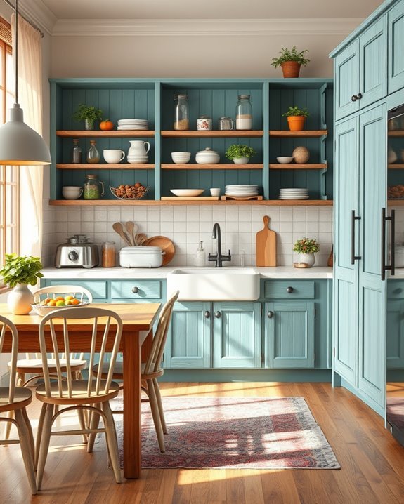rustic teal vintage charm