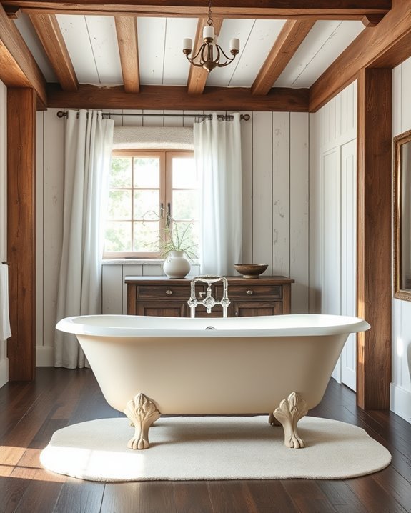 rustic vintage bathtub elegance