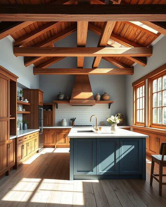 rustic warmth enhances kitchens