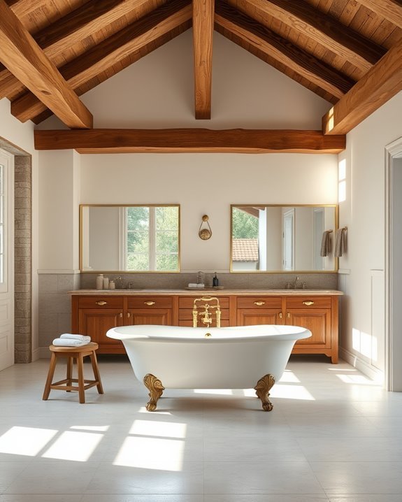 rustic warmth for bathrooms