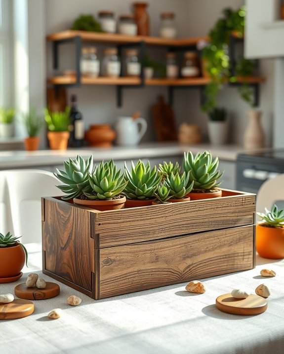 rustic wine crate decor