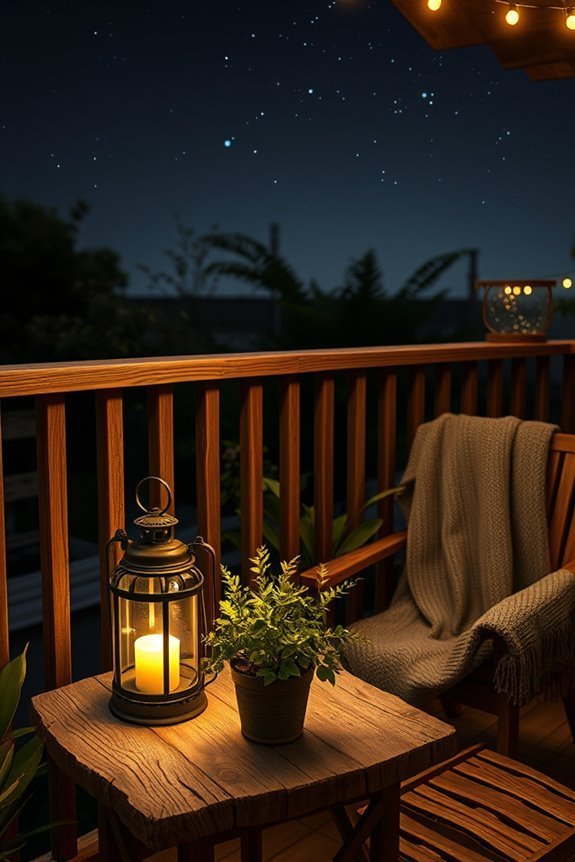rustic wood balcony accents