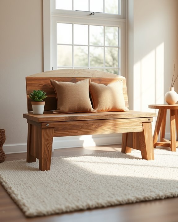 rustic wood bench creation