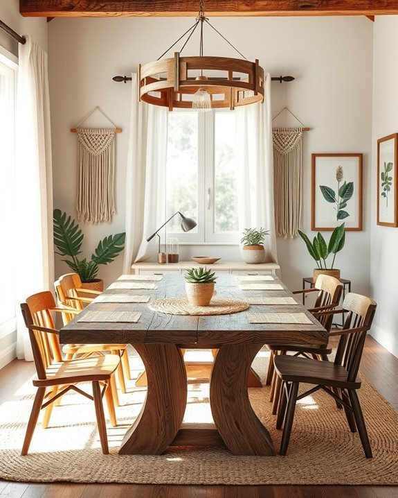 rustic wood dining accents