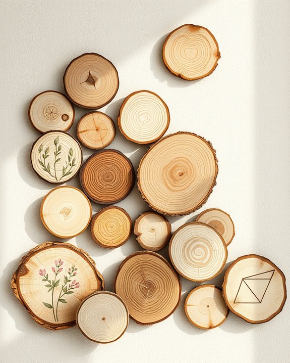 rustic wood slice decor