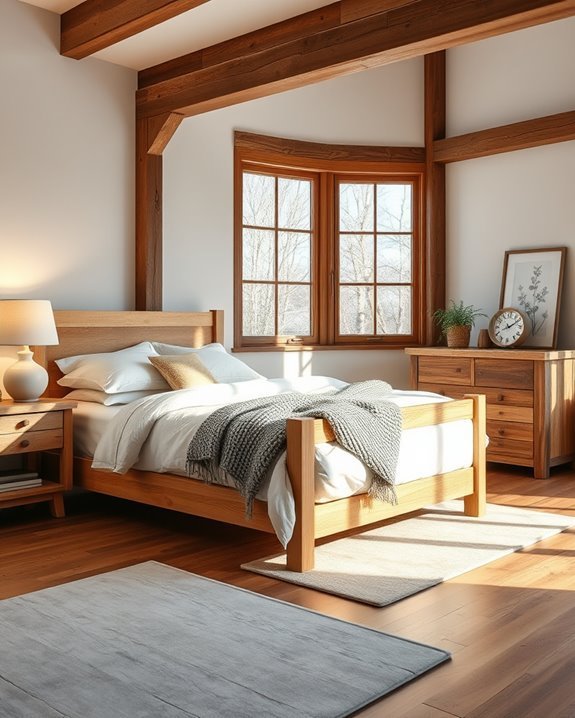 rustic wooden bedroom accents