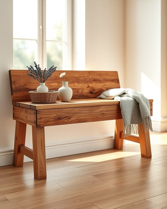 rustic wooden benches charm