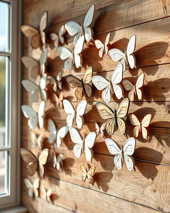 rustic wooden butterfly decor
